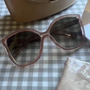 Chloe Butterfly Sunglasses Peach Ombre retro rectangular ce737s full